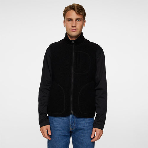 Duncan Wool Fleece Vest Black