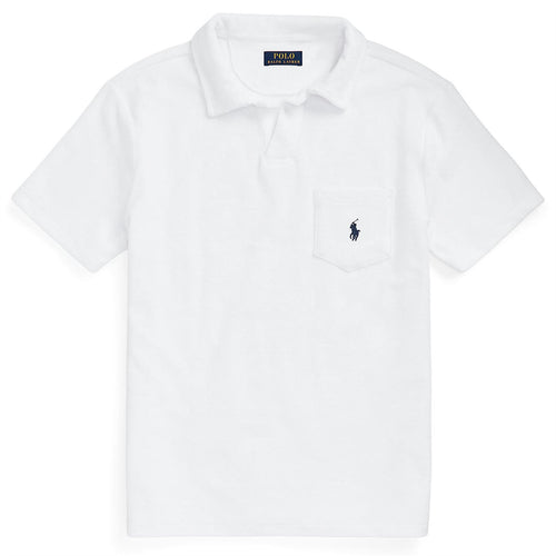 Polo Golf Classic Fit Cotton Knit Open Placket Polo White - 2024