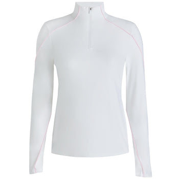 Silky Tech Nylon Quarter Zip Snow/Blush