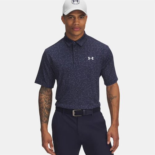 Playoff 3.0 Printed Polo Midnight Navy/Halo Grey - SS25