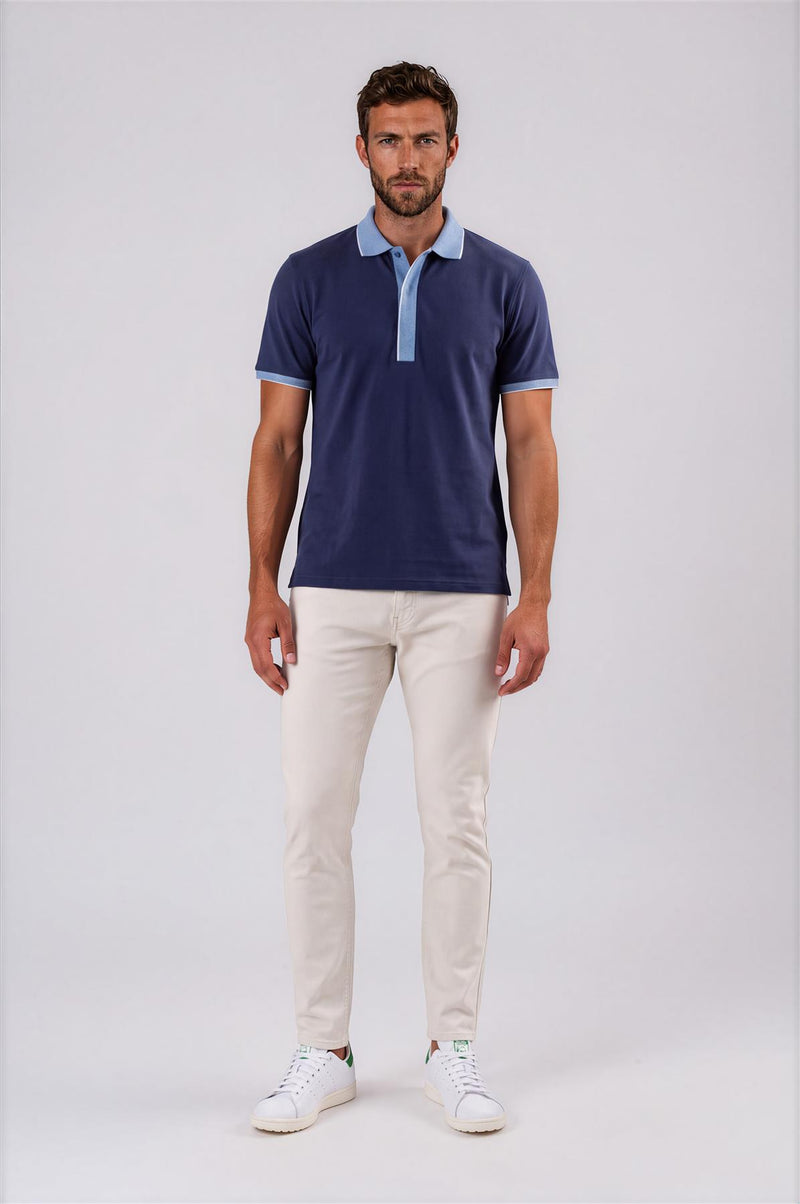 Varner Performance Pique Polo Navy Heather