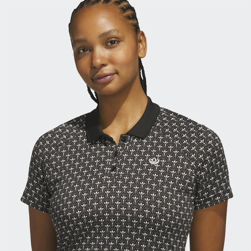 Originals All Over Trefoil Polo Black/Chalk White