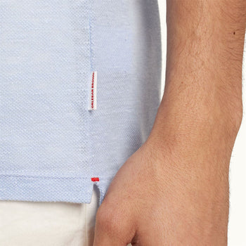 Felix Linen Pique Polo Soft Blue