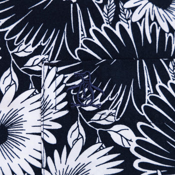 Ecovero Short Sleeve Cotton Blend Floral Shirt Dark Sapphire
