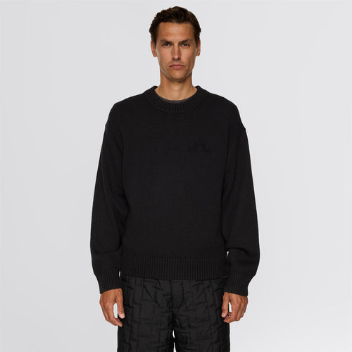 Eddy Cotton Wool Crew Neck Black