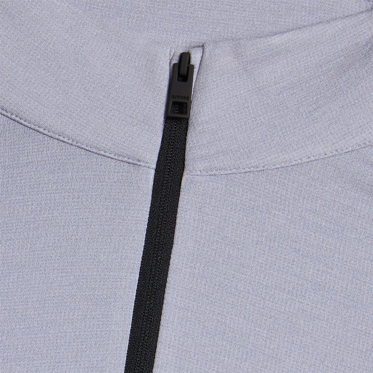 Brushed Back Tech Quarter Zip Mid Layer Light Grey Melange