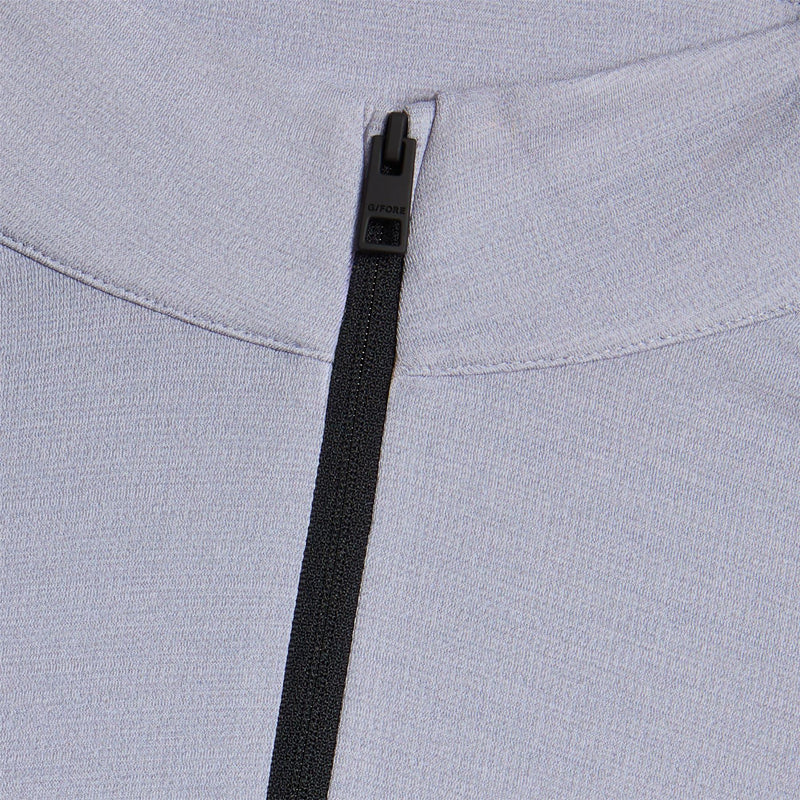 Brushed Back Tech Quarter Zip Mid Layer Light Grey Melange