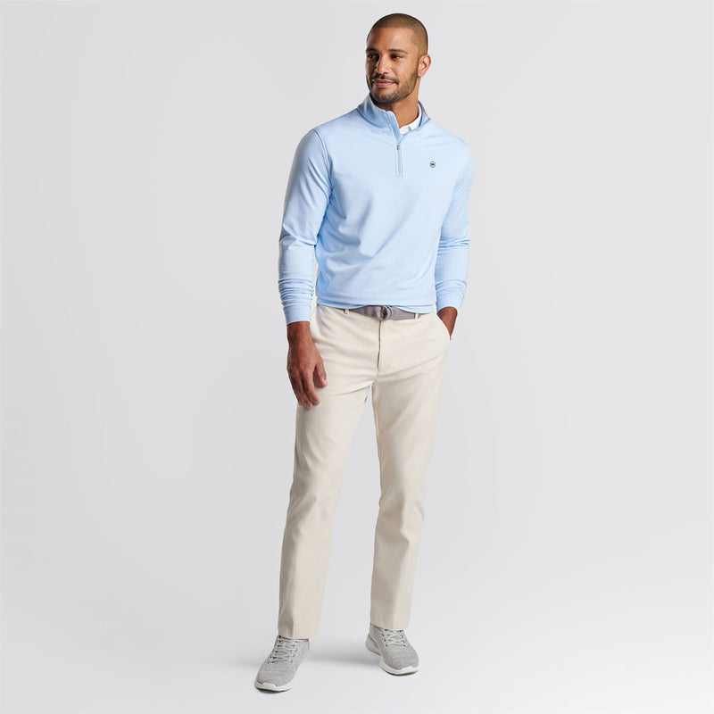 Perth Mini Stripe Quarter Zip Mid Layer Cottage Blue/White