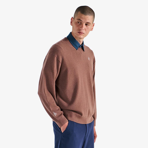 x Jesper Parnevik V-Neck Merino Wool Sweater Chocolate