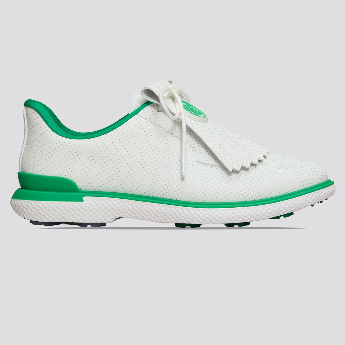 Gallivan2R Perforated Kiltie Spikeless Golf Shoe Snow/Clover