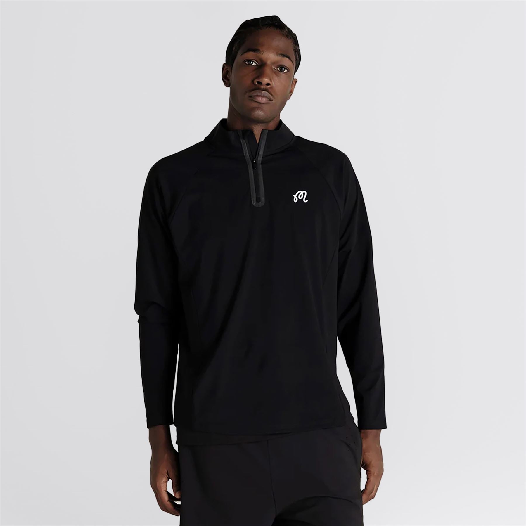 Performance Raglan Quarter Zip Mid Layer Black