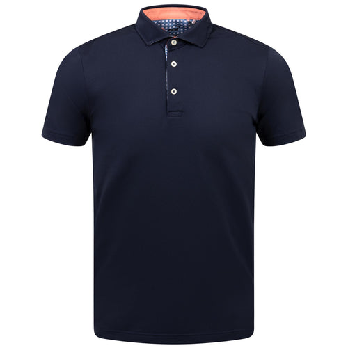 Pique Gingham Solid Polo Deep Navy - SS24