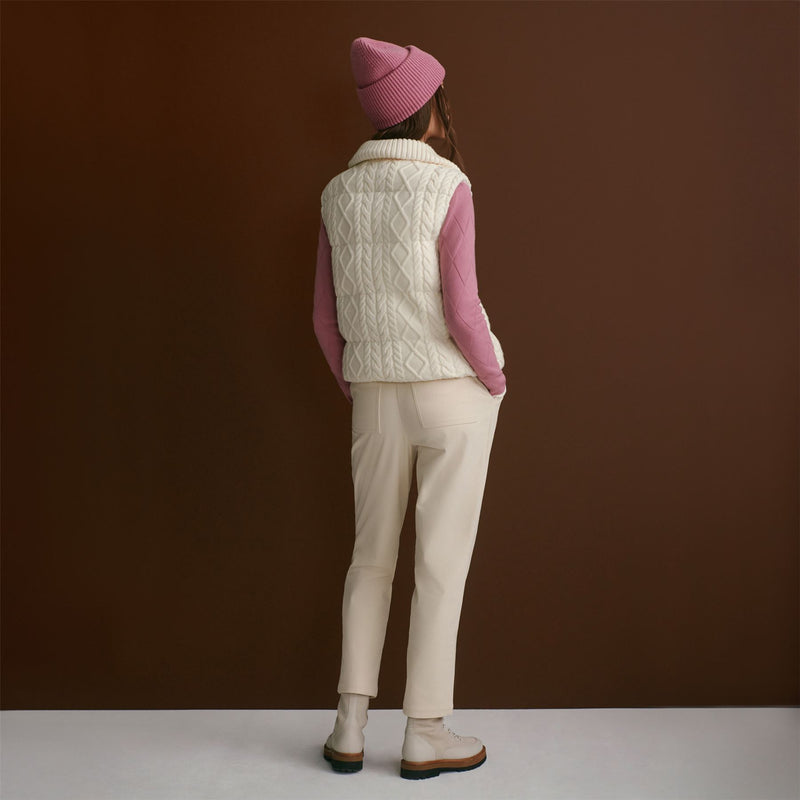 Irina Cable Knit Gilet Egret