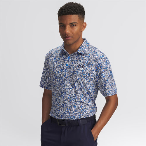 Playoff 3.0 Dogwood Printed Polo Blue Atlantis/White/Midnight Navy