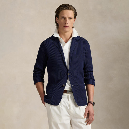 RLX Cotton Knit Cardigan Refined Navy
