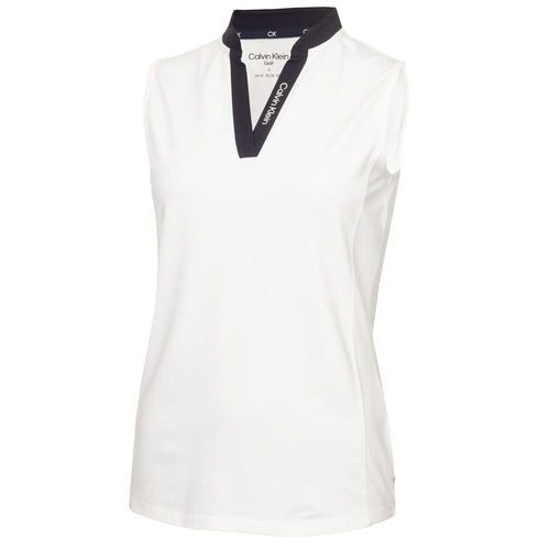Ärmelloses Poloshirt aus Dayton-Baumwollmischung für Damen, Weiß – SS24