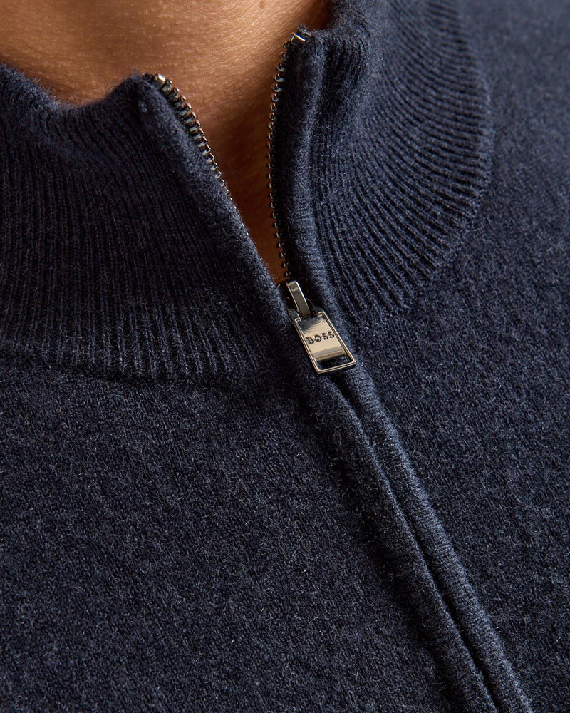 H-Hevoluto Cashmere Full Zip Dark Blue