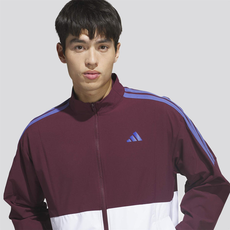 Beyond The Course Twistweave Full-Zip Windbreaker White/Maroon