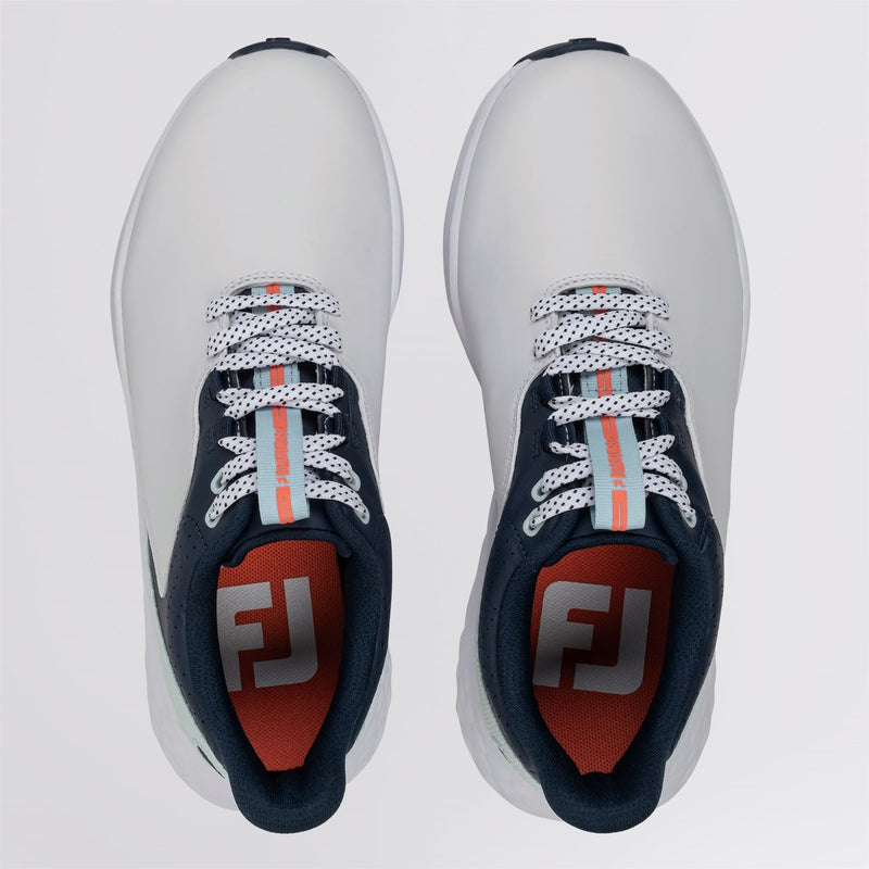 FJ Pulse Spikeless Golf Shoes White/Navy/Blue