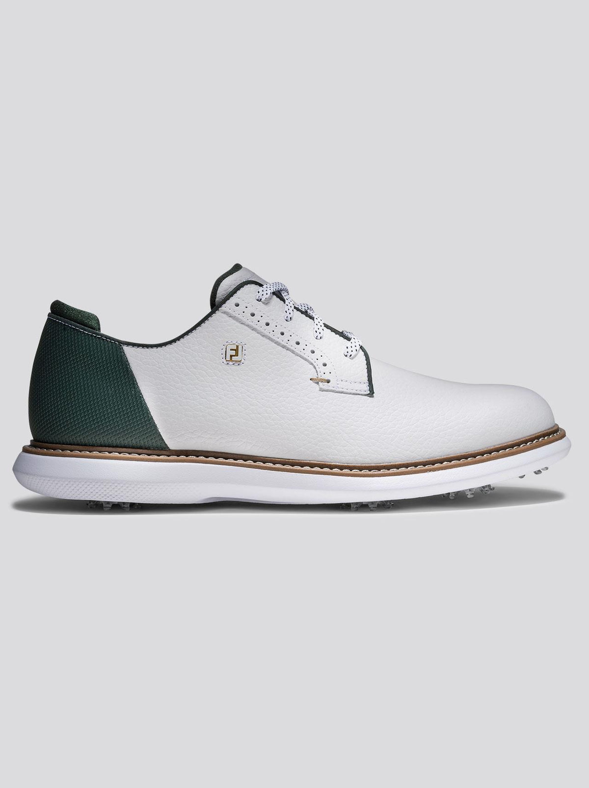 FJ Traditions Spiked Golf Shoes White/Green/Tan