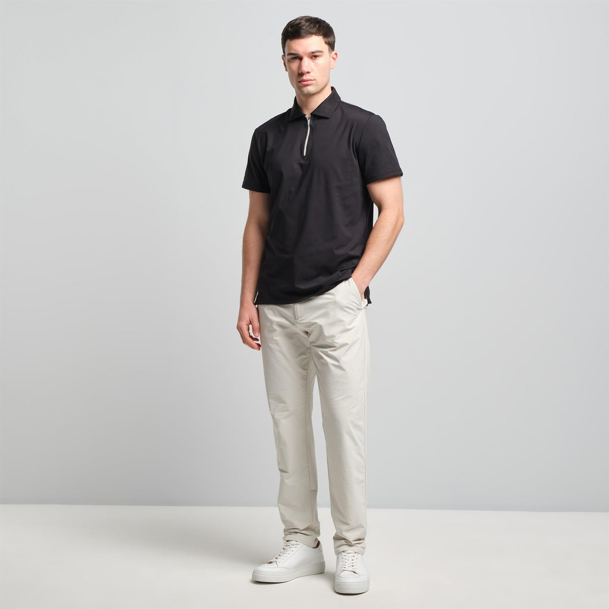 RLX Tailored Fit Kinetic Tech Jersey Polo Black