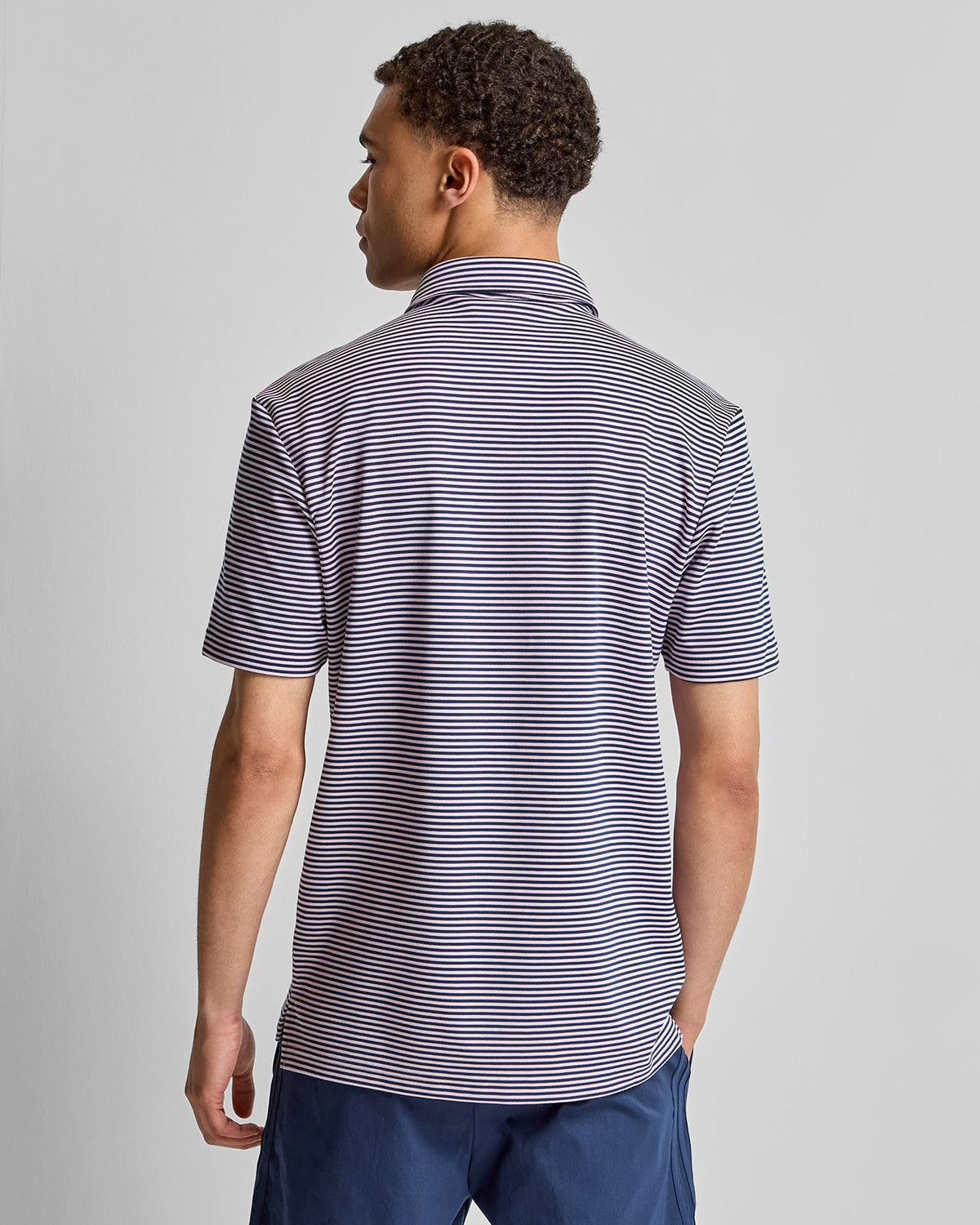 Originals Stripe Pique Polo Clear Pink/Night Indigo