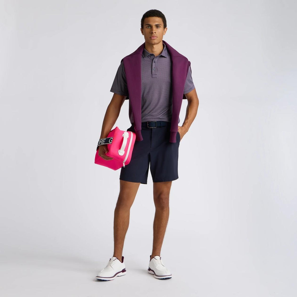 Mod Geo Tech Jersey Polo Twilight/Dark Plum