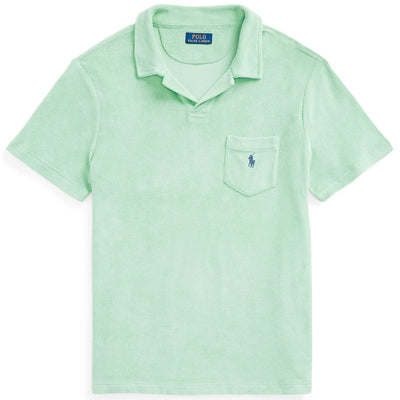 Polo Golf Classic Fit Cotton Knit Open Placket Polo Celadon Green - SS24
