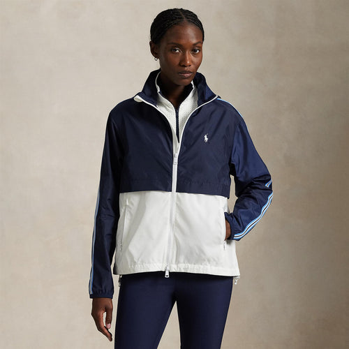 Two Tone Hooded Windbreaker Ceramic White/Refinded Navy