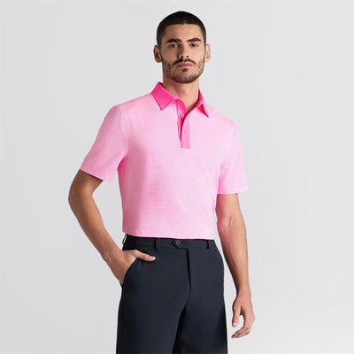 Feeder Stripe High Gauge Jersey Polo Knockout Pink