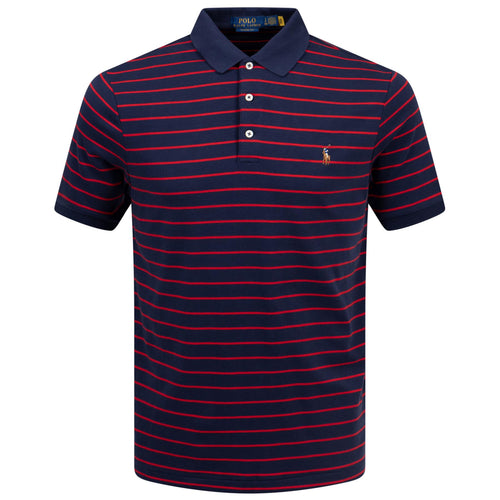 Polo Golf Classic Fit Cotton Stripe Polo Red - AW24