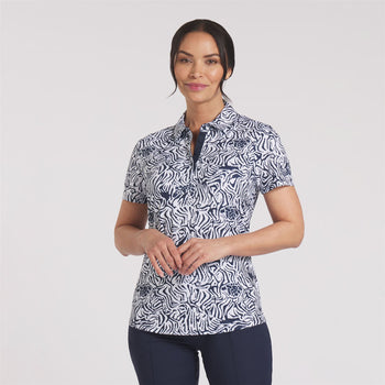 Cloudspun Zebra Polo White Glow/Deep Navy