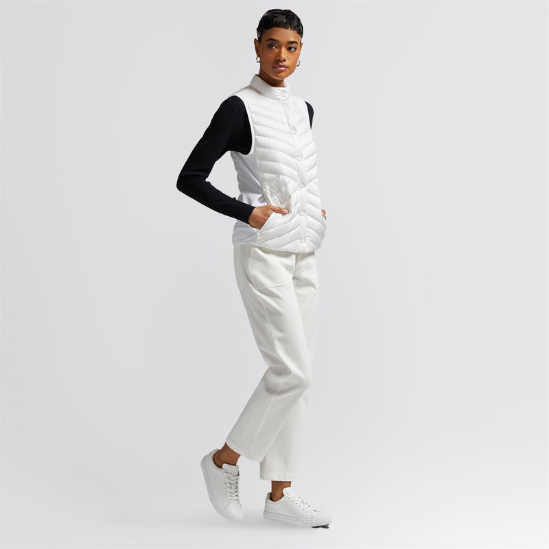 Down Quilted Taffeta Tech Gilet Snow