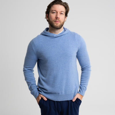 RLX Cashmere Pullover Hoodie Mystic Blue Heather