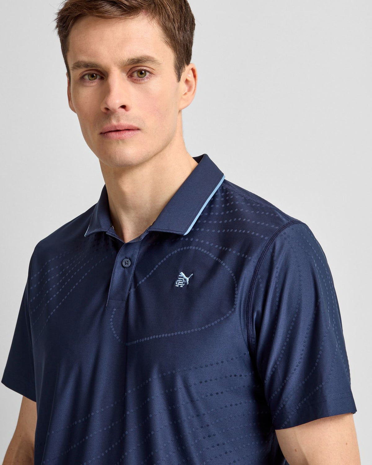 x RC Jacquard Polo Deep Navy