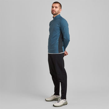 In Motion LS Panel Quarter Zip Mid Layer Blue