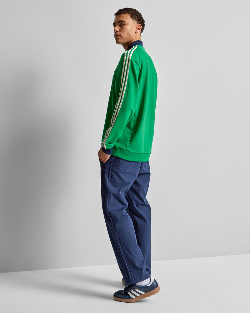 Originals 3-Stripe Quarter Zip Green/Night Indigo
