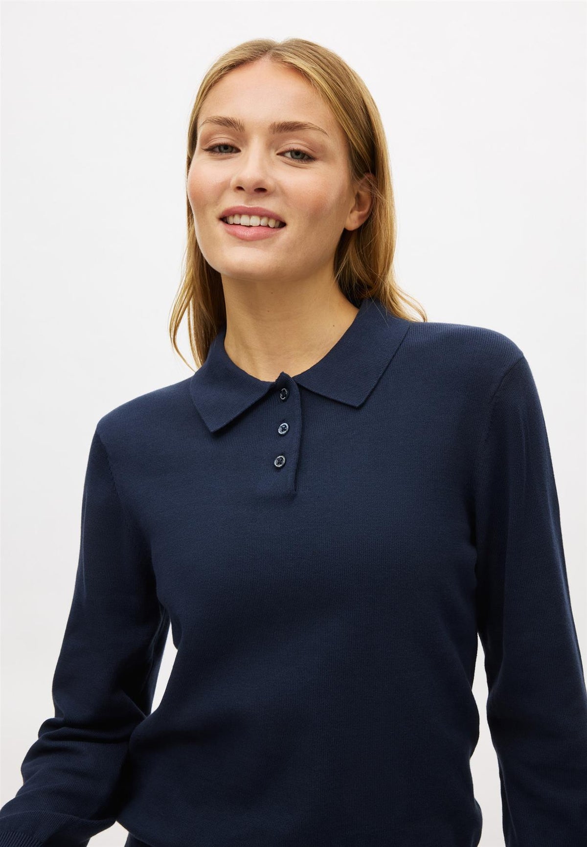 Heritage Knitted Polo Shirt Navy