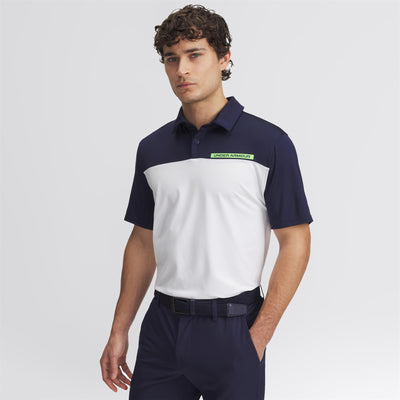 T2G Colour Block Polo Midnight Navy/Cyber Green