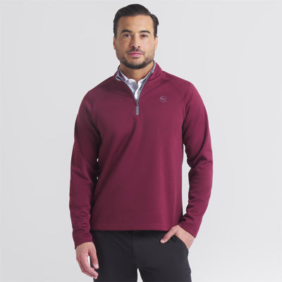 Waffle Fleece Quarter Zip Mid Layer Ruby Shimmer