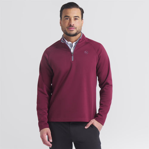 Waffle Fleece Quarter Zip Mid Layer Ruby Shimmer