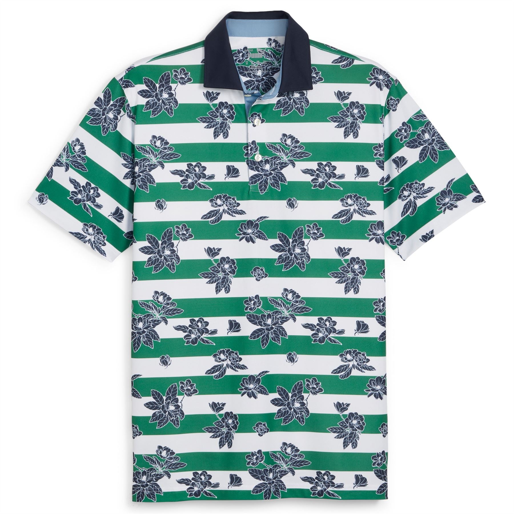 Pique Garden Printed Stripe Polo Vine/Navy