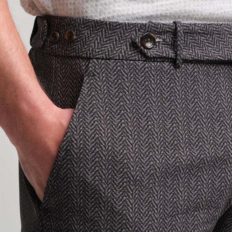 Belfry Performance Shorts Black Herringbone
