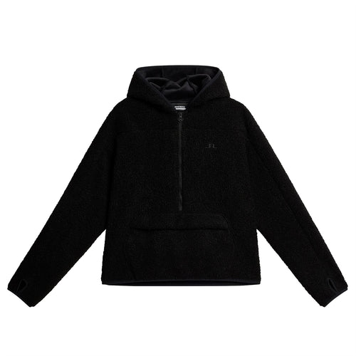 Womens Delise Bonded Fleece Pile Hoodie Black - AW24