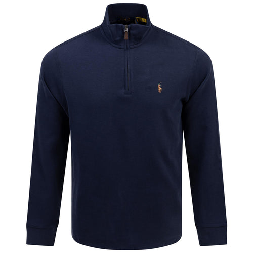 Polo Golf Half Zip Cotton Knit Mid Layer Cruise Navy - AW24