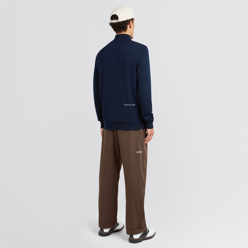 Merino Wool Quarter Zip Windbreaker Midnight