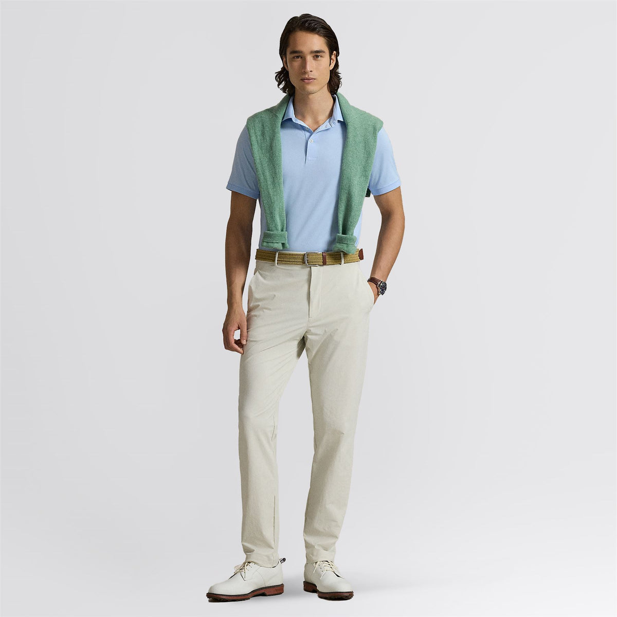RLX Tailored Fit Lightweight Airflow Jersey Polo Office Blue