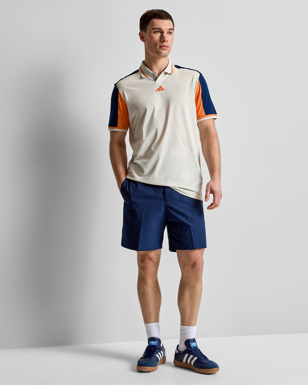 Beyond The Course Vent Twistknit Polo Orbit Grey/Collegiate Navy