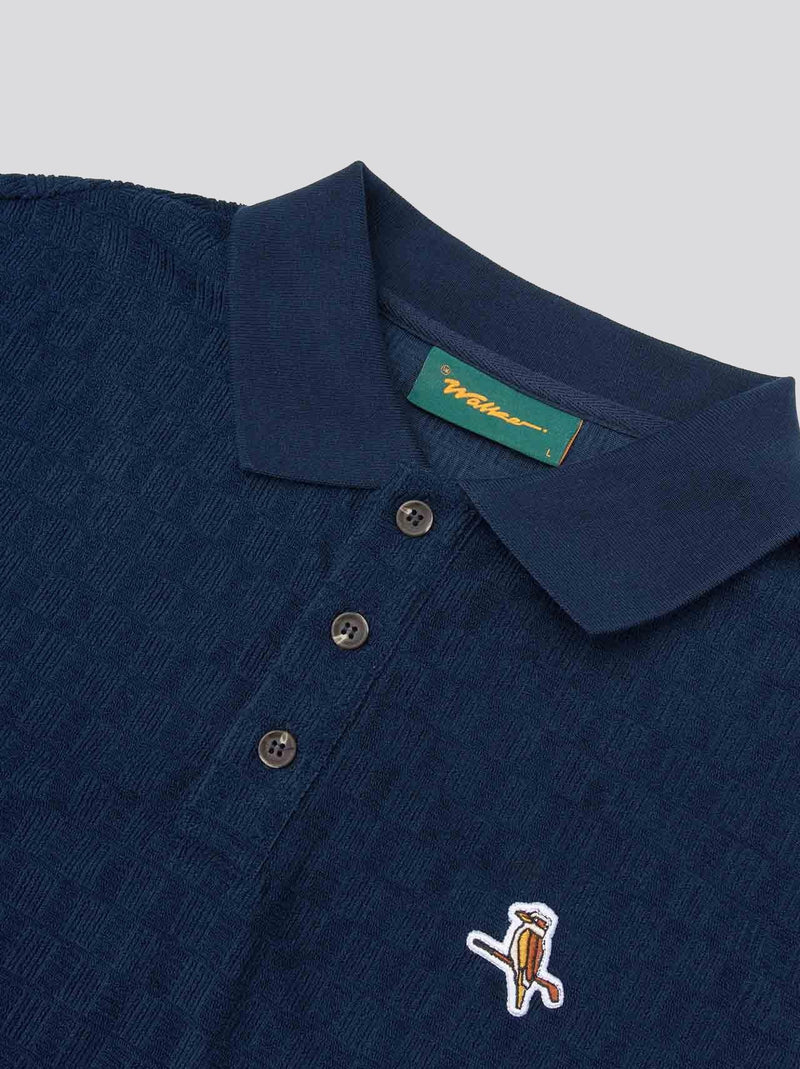 Kooka Jacquard Terry Polo Navy