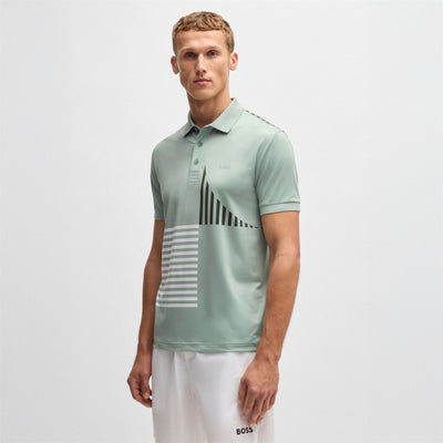 Paddy Striped Cotton 1 Polo Open Green